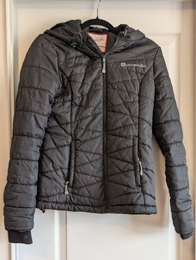 Outbound LOLA Quilted Hooded Puffer Jacket - Charcoal XS RN B7118